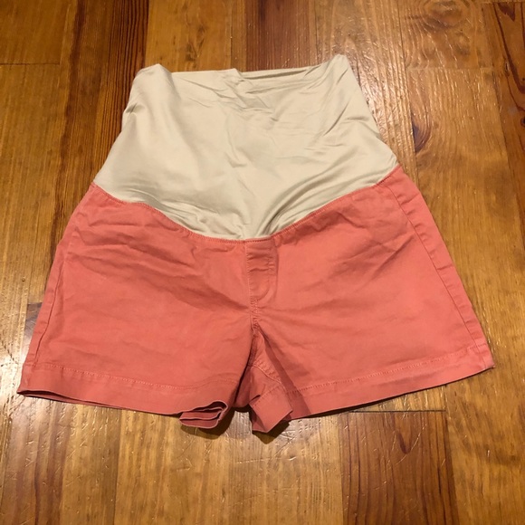 LOFT Pants - LOFT Maternity Washed Twill Shorts (Coral Mist)